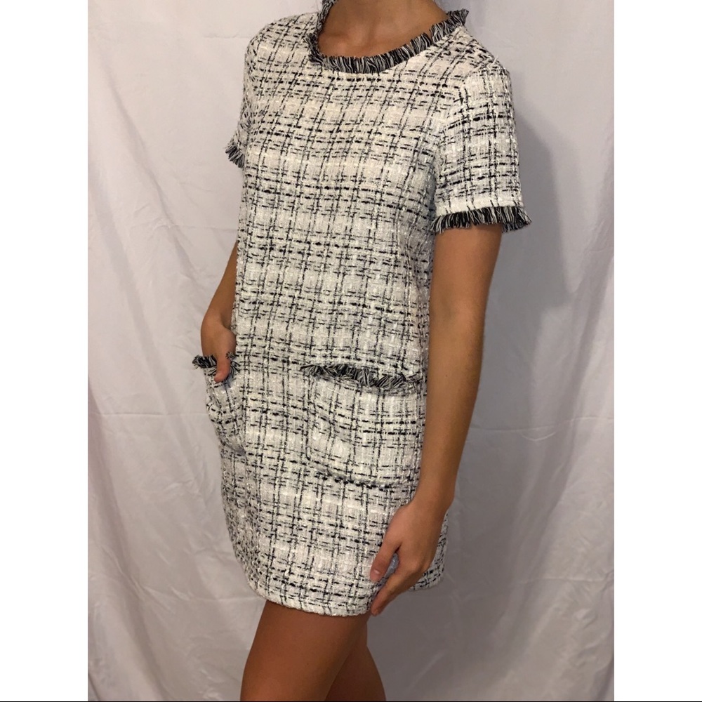 Black and White Tweed Dress